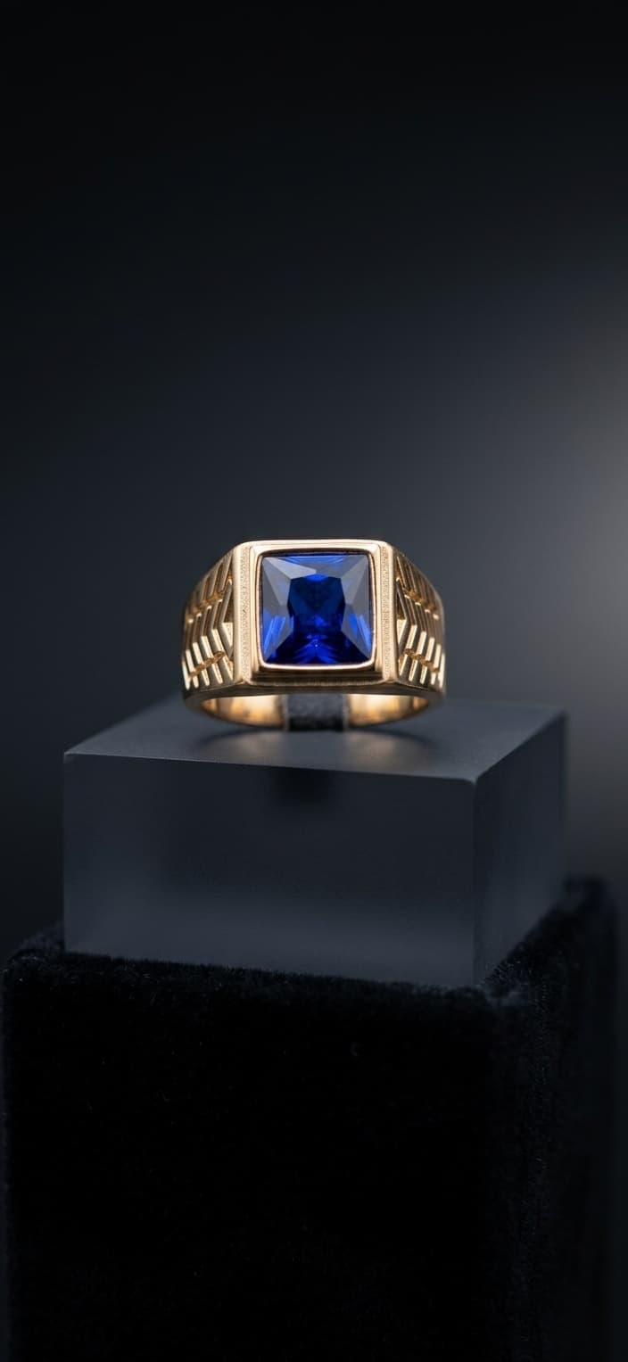 Anel com Pedra Dourado